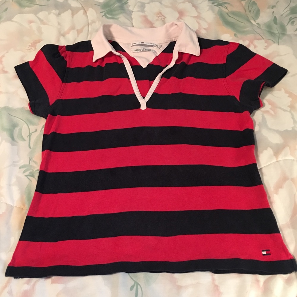 Short Sleeved Rugby Stripe Top